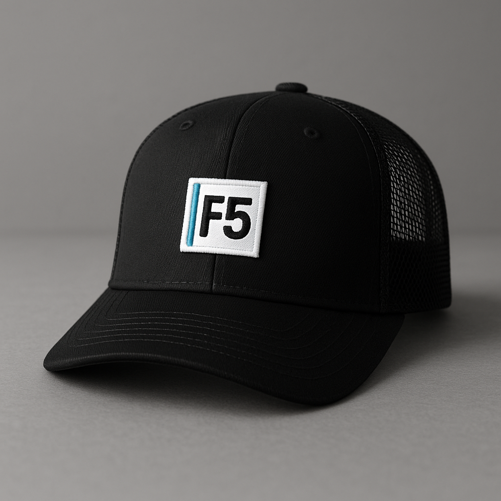 Bone trucker preto com logo F5 bordada