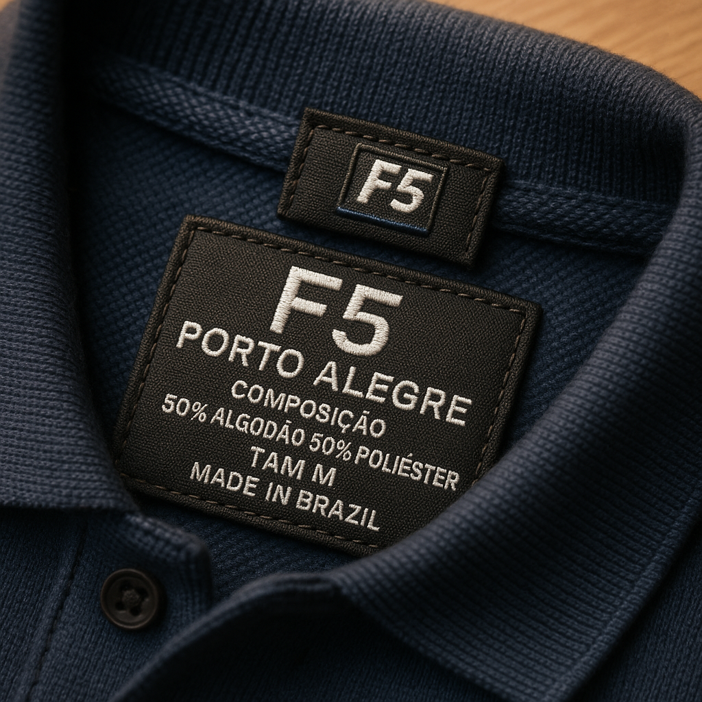 Tag de pescoco com composicao do tecido